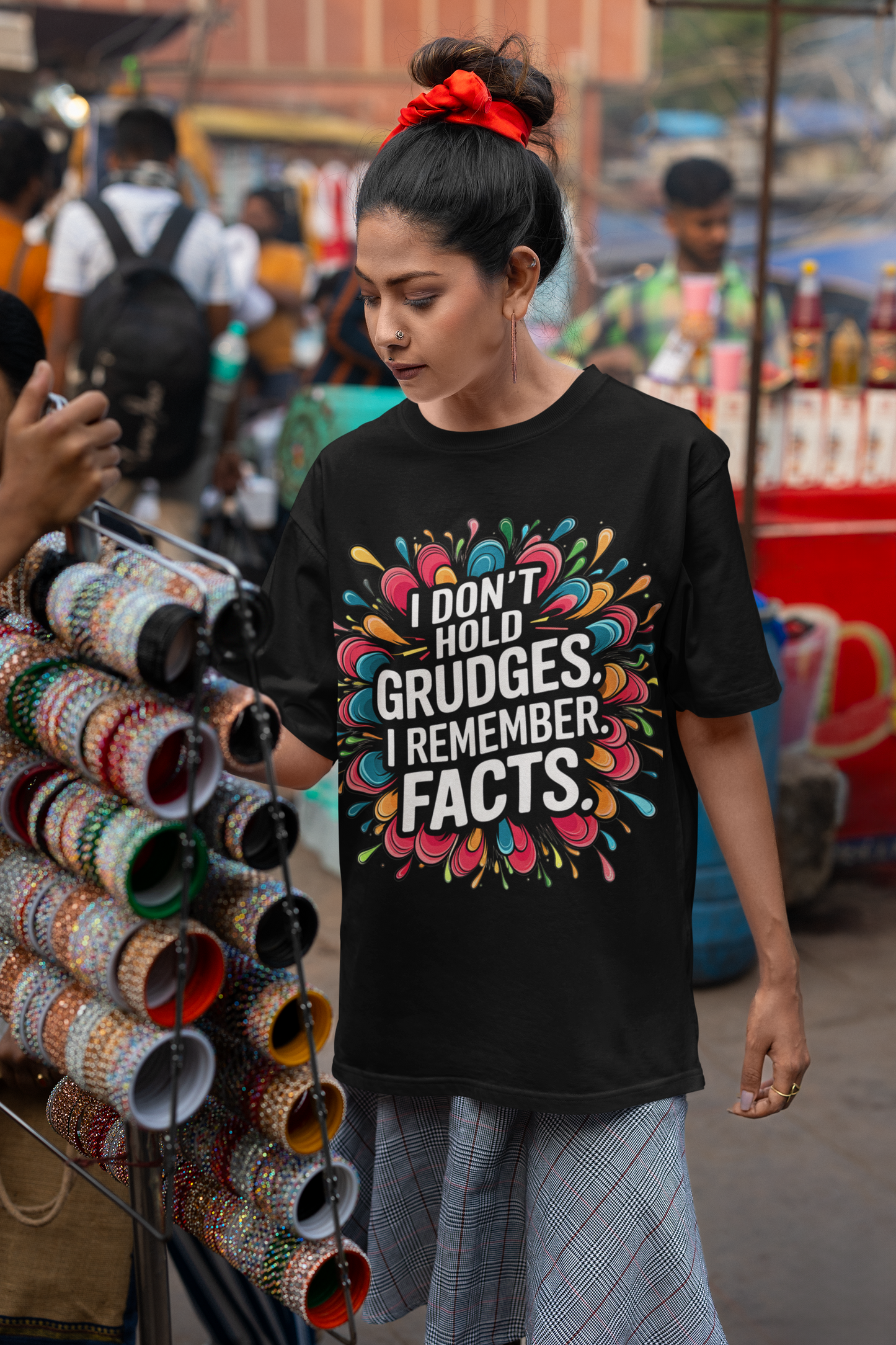 BlackBuck Unisex Facts Over Grudges Tee